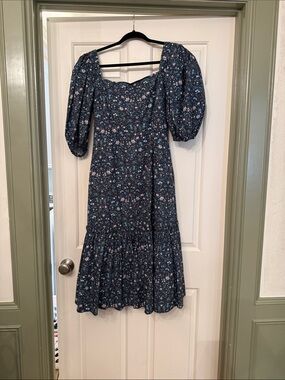 Rosie Cotswolds Floral Puff-Sleeve Midi Dress